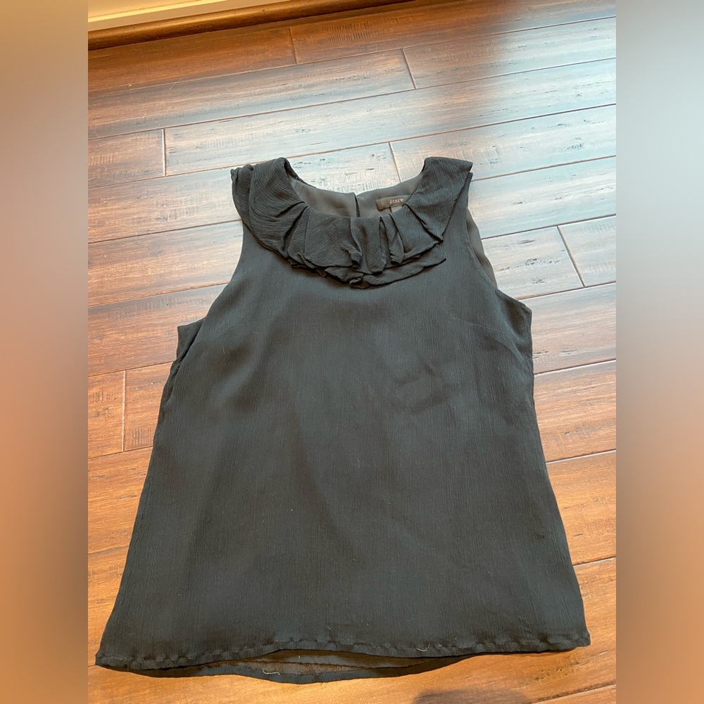 $15 J Crew black chiffon top, perfect condition.